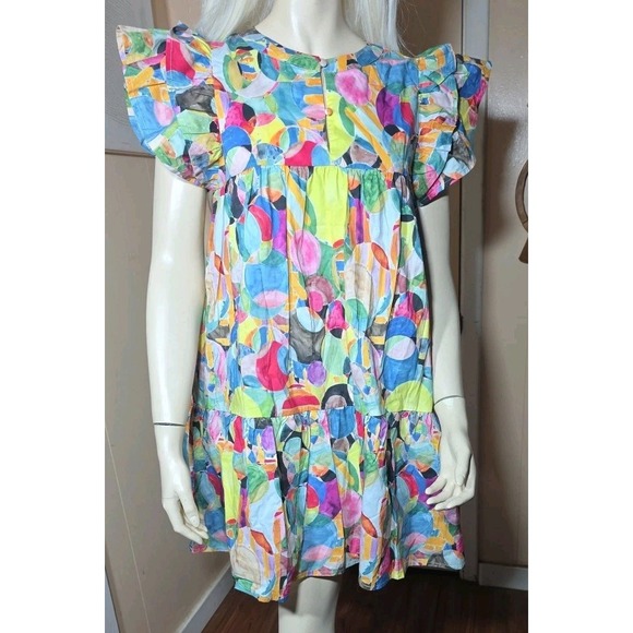 TCEC Dresses & Skirts - TCEC Women's Colorful Tiered Dress Woth Slip Fuchsia M NWT